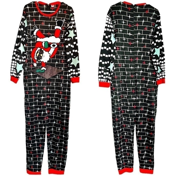 Holiday Time One Piece Santa Light Up Christmas Jumpsuit Ugly Sweater - Picture 1 of 16